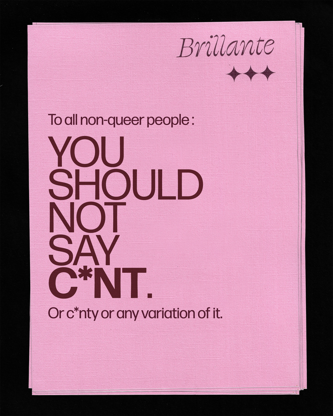 YOU SHOULD NOT SAY C*NT