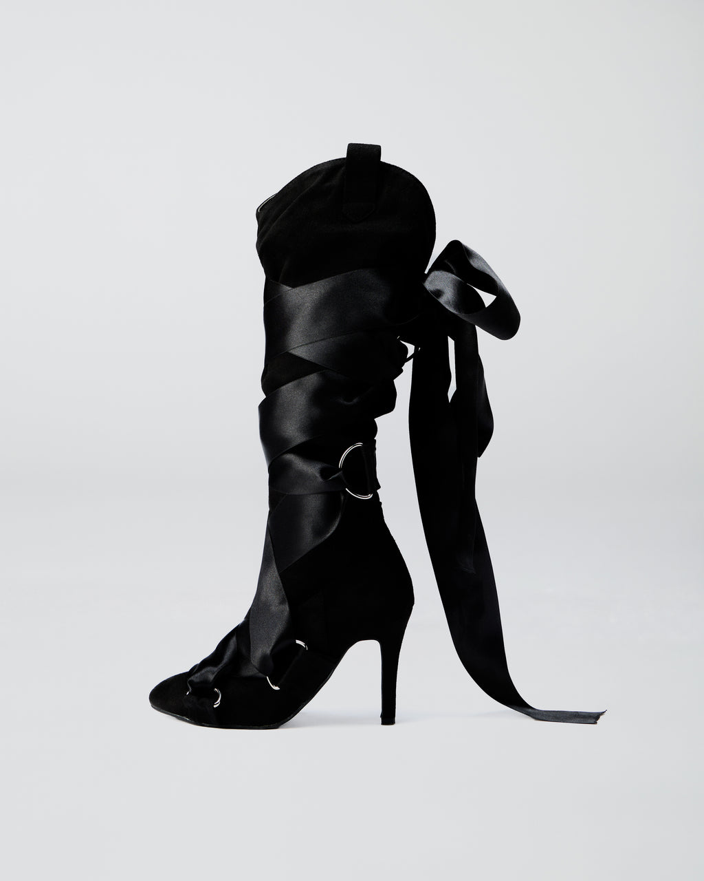 Ribbon Boots Black